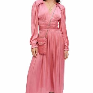 Maje Riannette Pink Satin Dress